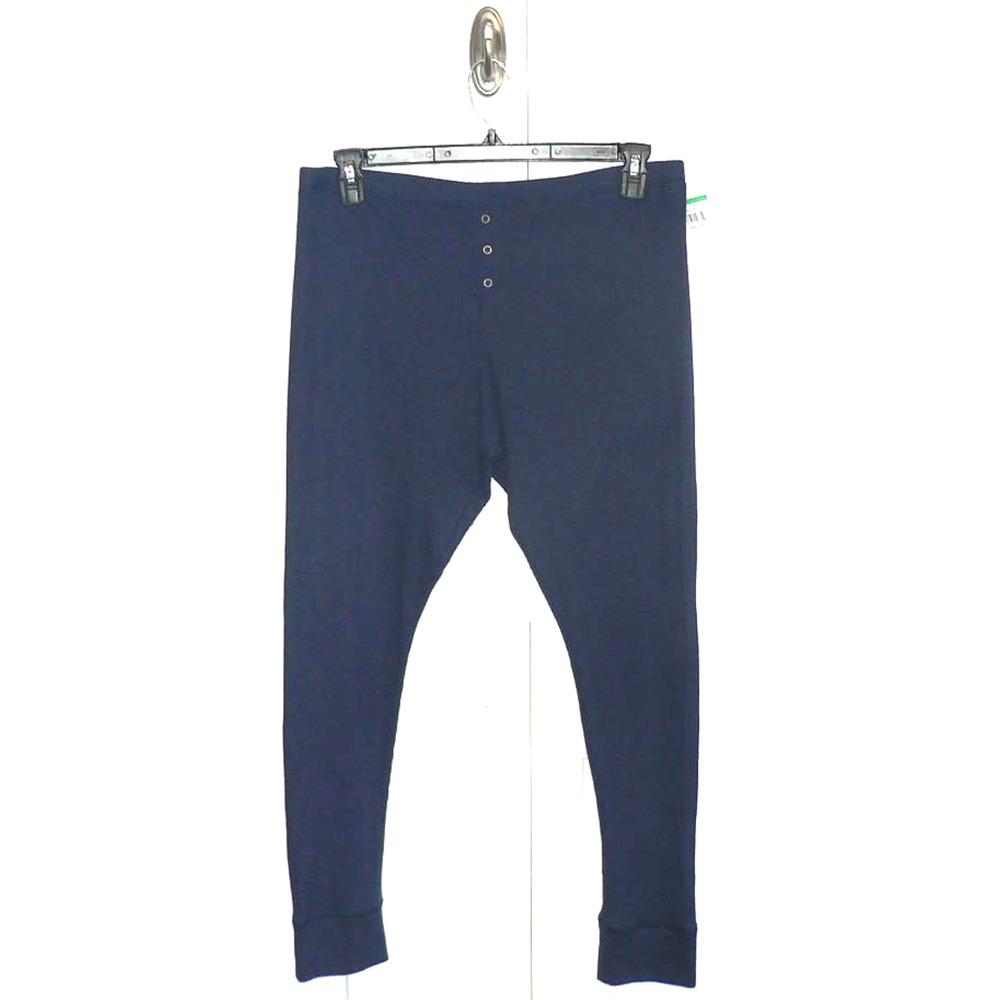 Free Press Women's Faux Fly Rib‎ Knit Pajama Lounge Pants in Blue XLarge $20
